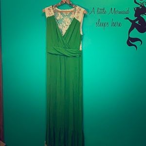A.n.a. Green maxi dress